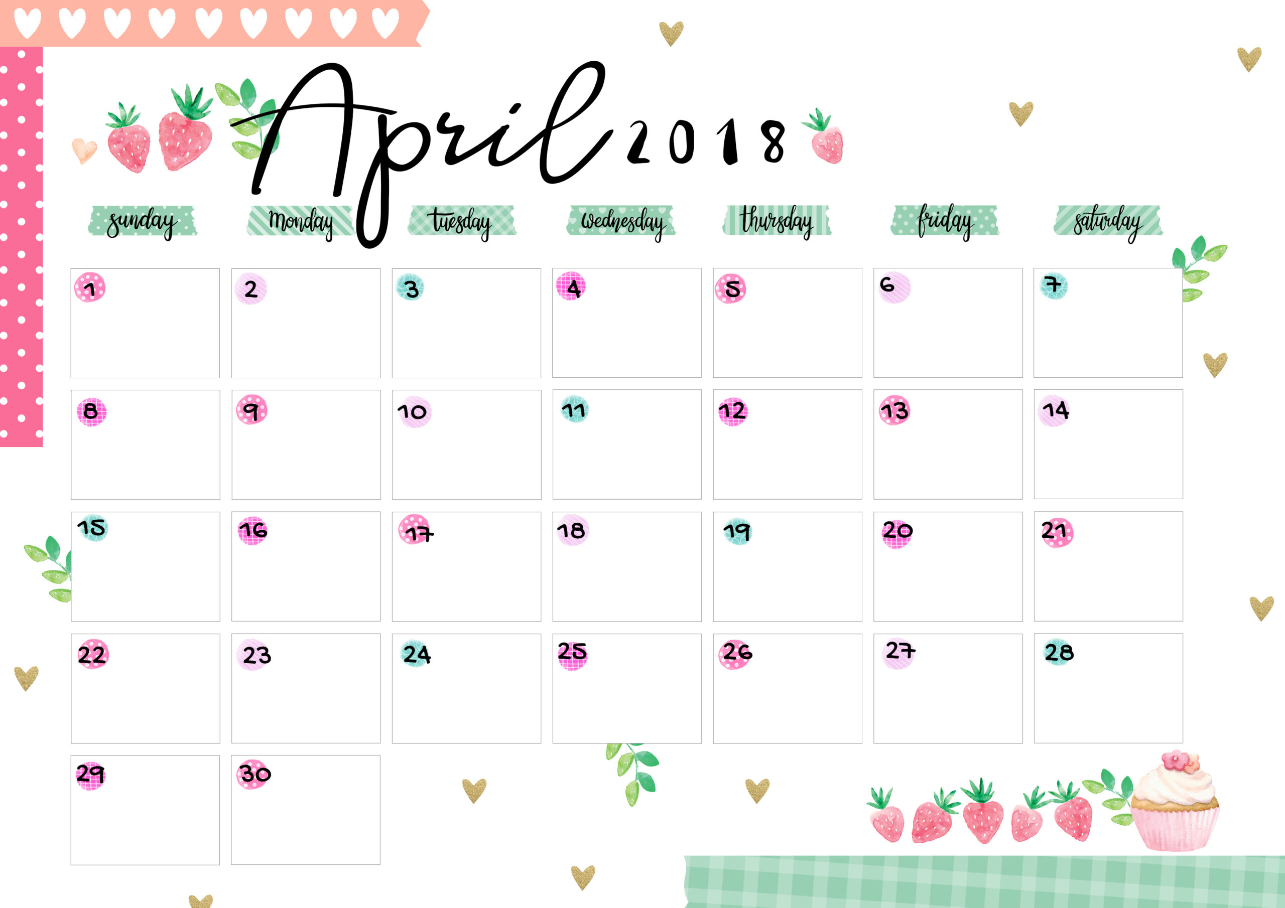 Printable April Calendar - Worksheets Day