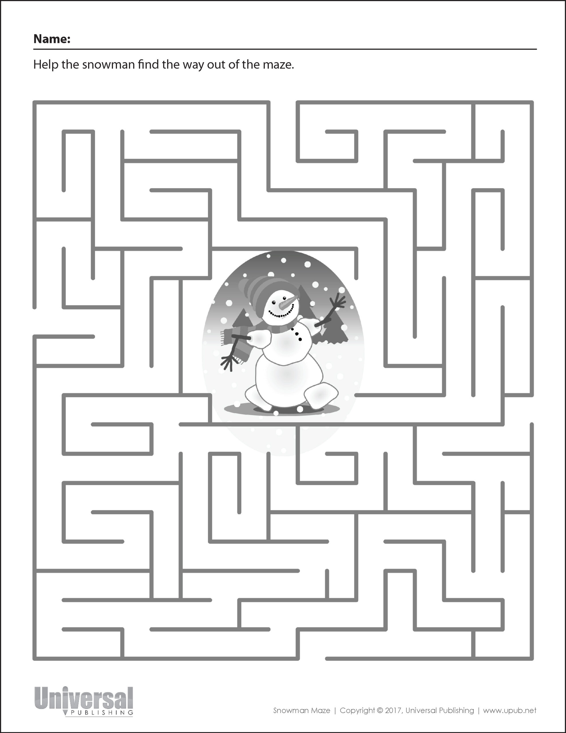 Winter Maze - Worksheets Day