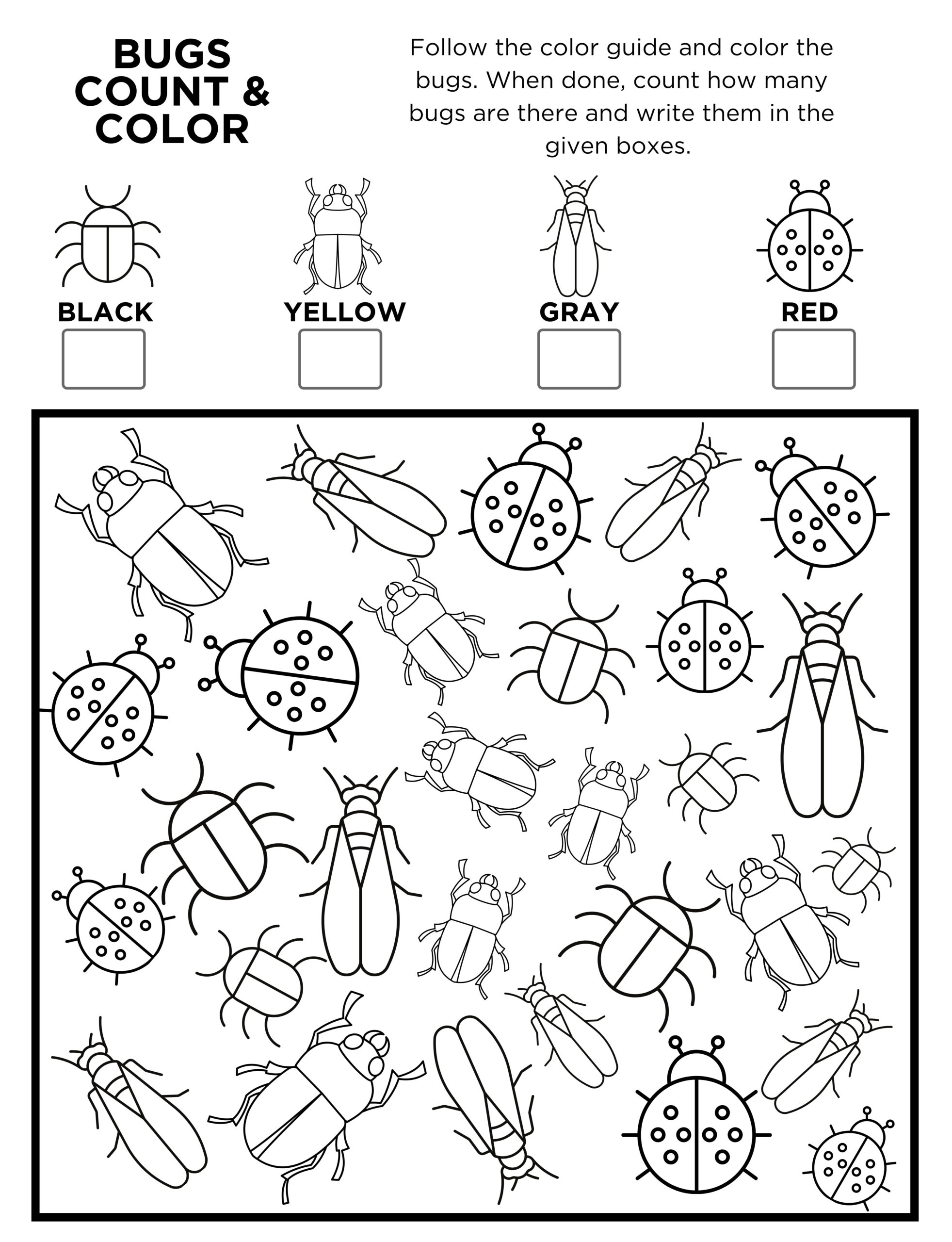 Bug Color The Patterns Worksheets - Worksheets Day